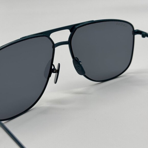 NEW GG0336S 003 GUCCI SUNGLASSES AVIATOR BLUE GREY UNISEX EYEWEAR GUCCI main image 4